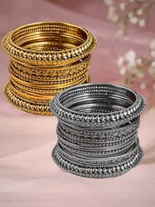 OOMPH Set Of 32 Oxidised Antique Bangles