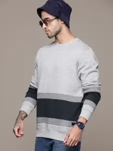 The Roadster Lifestyle Co. Fleece Striped Sweatshirt