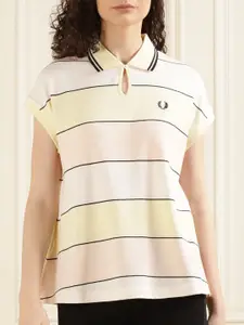 Fred Perry Striped Polo Collar Cotton T-shirt