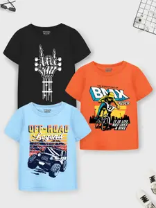 Trampoline Boys Pack of 3 Graphic Printed Cotton T-shirt
