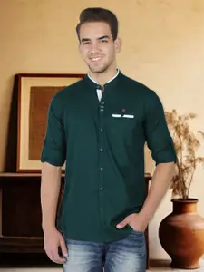 Kuons Avenue Smart Slim Fit Opaque Cotton Linen Casual Shirt