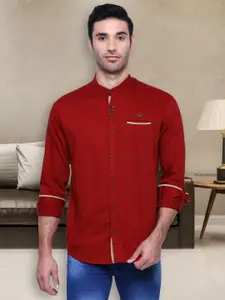 Kuons Avenue Smart Slim Fit Opaque Cotton Linen Casual Shirt