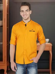 Kuons Avenue Smart Slim Fit Opaque Cotton Linen Casual Shirt