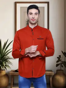 Kuons Avenue Smart Slim Fit Opaque Cotton Linen Casual Shirt