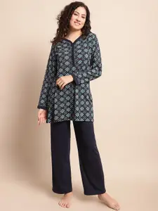 Kanvin Ethnic Motifs Printed Night suits