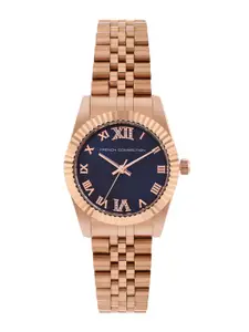 French Connection Women Embellished Dial & Stainless Steel Straps Analogue Watch FCN00077D