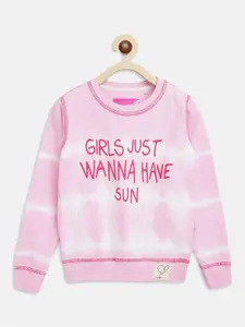TALES & STORIES Girls Typography Printed Pullover Sweatshirt