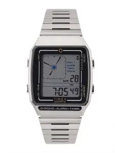 Timex Men Q Reissue Stainless Steel Digital Multi Function Watch TW2U72400U9