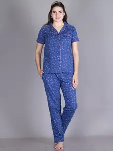 LYRA Floral Printed Pure Cotton Night Suit