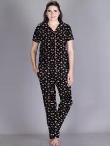 LYRA Floral Printed Pure Cotton Night Suit