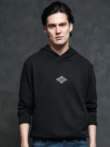 RARE RABBIT Men Trivial Graphic Print Hooded Sweatshirt