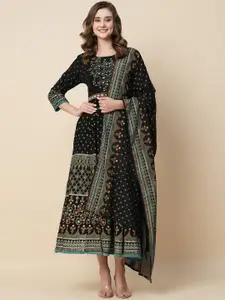 Kiana House Of Fashion Ethnic Motifs Printed Embroidered Detailed Ethnic Dress With Dupatta