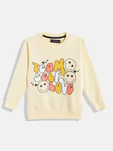 White Snow Girls Typography Printed Sweatshirt