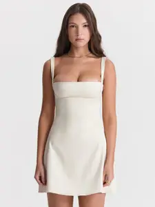 Outcast Shoulder Straps Lace Detail A-Line Mini Dress
