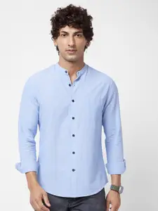 VASTRADO Band Collar Regular Fit Cotton Casual Shirt