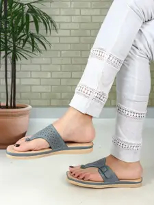 XE Looks Laser Cuts Open Toe Flats