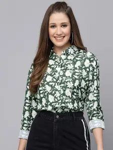 Selvia Floral Printed Spread Collar Casual Shirt