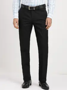 Arrow Men Flat-Front Dobby Mid-Rise Formal Trousers