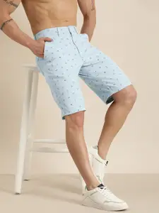 HERE&NOW Men Geometric Printed Slim Fit Shorts