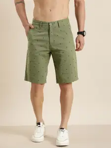 HERE&NOW Men Abstract Printed Slim Fit Shorts