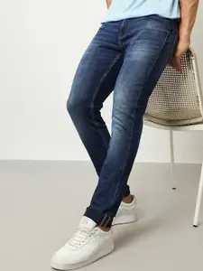 Lee Men Bruce Skinny Fit Mildly Distressed Light Fade Stretchable Cotton Regular Jeans