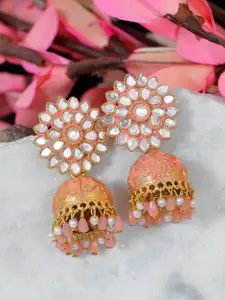Crunchy Fashion Gold Plated Dome Shaped Jhumkas Earrings
