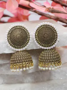 Crunchy Fashion Gold Plated Dome Shaped Jhumkas Earrings