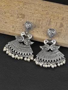 Crunchy Fashion Silver Plated Geometric Drop Earrings