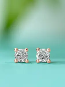 Zavya Rose Gold-Plated Diamond Shaped Studs Earrings