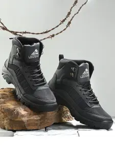 Leo's Fitness Shoes Men Textured Mid-Top Trekking Shoes