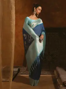 Soch Woven Design Zari Silk Blend Tussar Saree