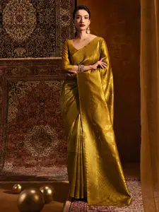 Soch Woven Design Zari Silk Blend Tussar Saree