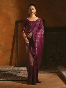 Soch Woven Design Zari Silk Blend Tussar Saree