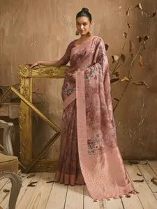 Soch Floral Printed Zari Tussar Saree
