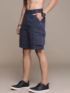 The Roadster Life Co. Men Self Design Checked Cargo Shorts