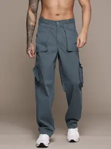 The Roadster Lifestyle Co. Men Loose Fit Low-Rise Cargos