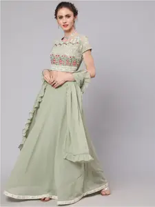 AKS Couture Embroidered Ready to Wear Lehenga & Blouse With Dupatta