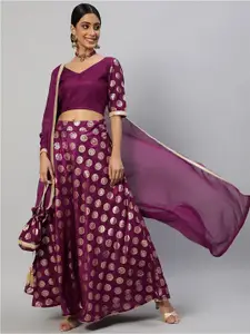 AKS Couture Ethnic Motifs Printed Ready to Wear Lehenga & Blouse With Dupatta