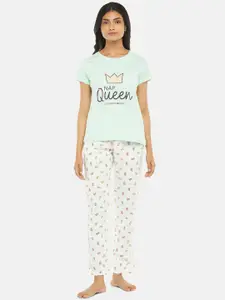 Dreamz by Pantaloons Printed Pure Cotton Night Suit