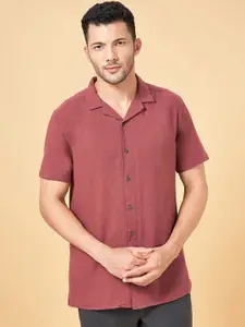 7 Alt by Pantaloons Cuban Collar Short Sleeves Casual Cotton Shirt