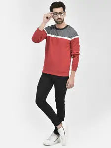 Crimsoune Club Men Colourblocked Pullover Sweatshirt