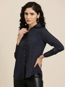 Qurvii Women Solid Comfort Opaque Casual Shirt