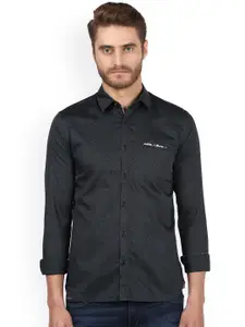 Park Avenue Men Black Slim Fit Printed Casual Shirt