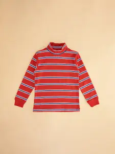 Pantaloons Junior Boys Striped Cotton Turtle Neck Sweatshirt