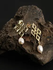 XPNSV Gold-Plated Drop Earrings