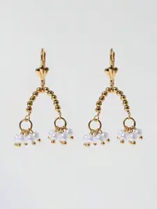 XPNSV Gold-Plated Pearl Drop Earrings