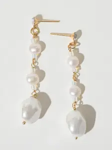 XPNSV Gold-Plated Crystal Beads Drop Earrings
