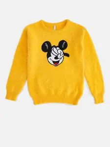 Pantaloons Junior Girls Mickey Mouse Printed Acrylic Pullover