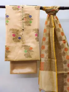 KALINI Floral Woven Design Unstitched Dress Material