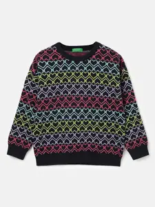 United Colors of Benetton Girls Conversational Printed Cotton Pullover